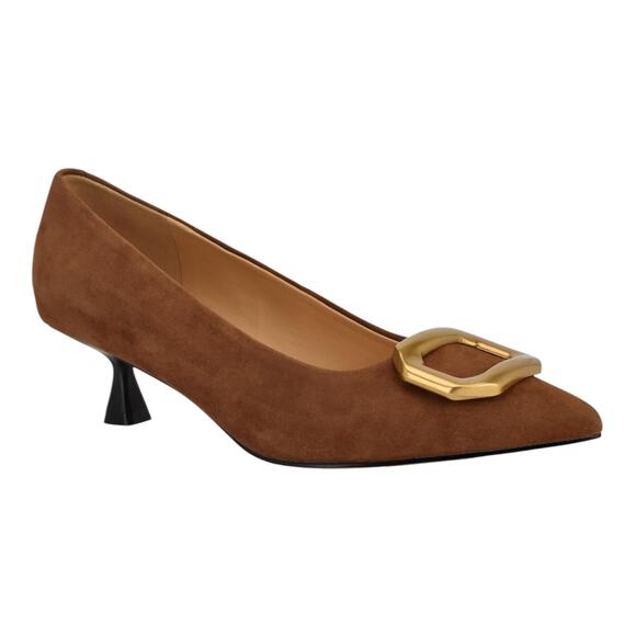 Nine West Women's Propper Slip On Pointy Toe Dress Heels Brown Size 6 1/2 - Picture 1 of 5
